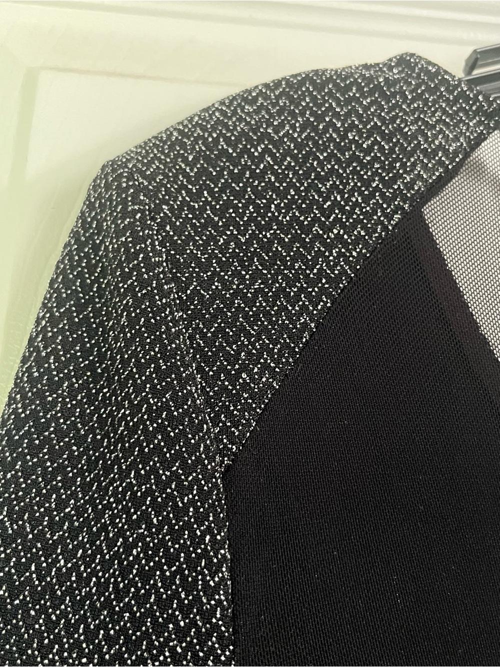 NWT a'gaci Black with Silver Shimmer Bodycon Mini Dress - Picture 4 of 5